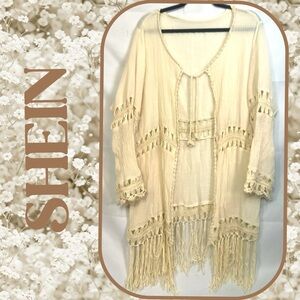 SHEIN CURVE Boho Cardigan/Swim Cover-Up